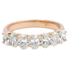Ladies 14K Rose Gold 2.09Ct Ovals Eternity Ring
