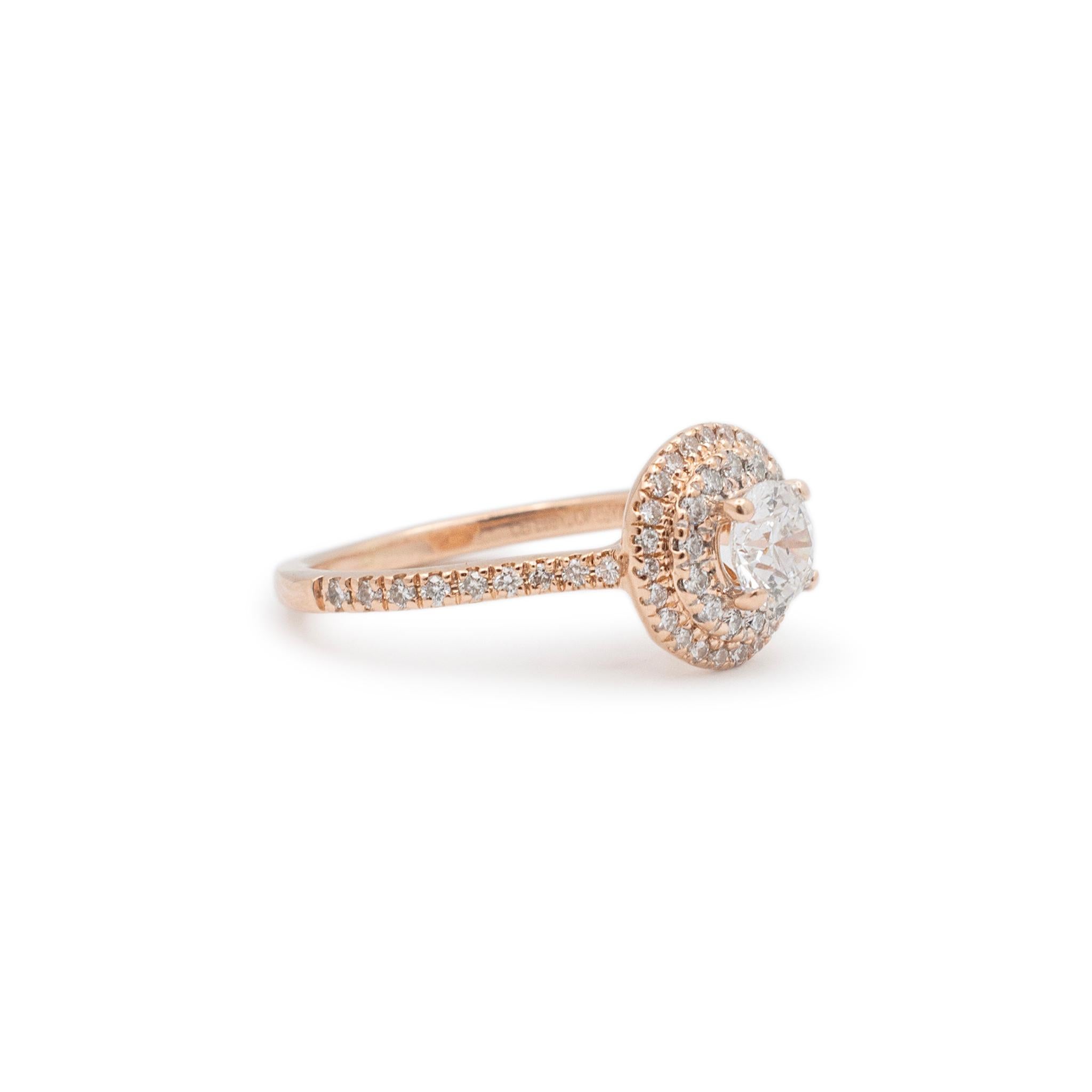 Damen 14K Rose Gold Celebration Diamond Verlobungsring & Diamantband Set 1