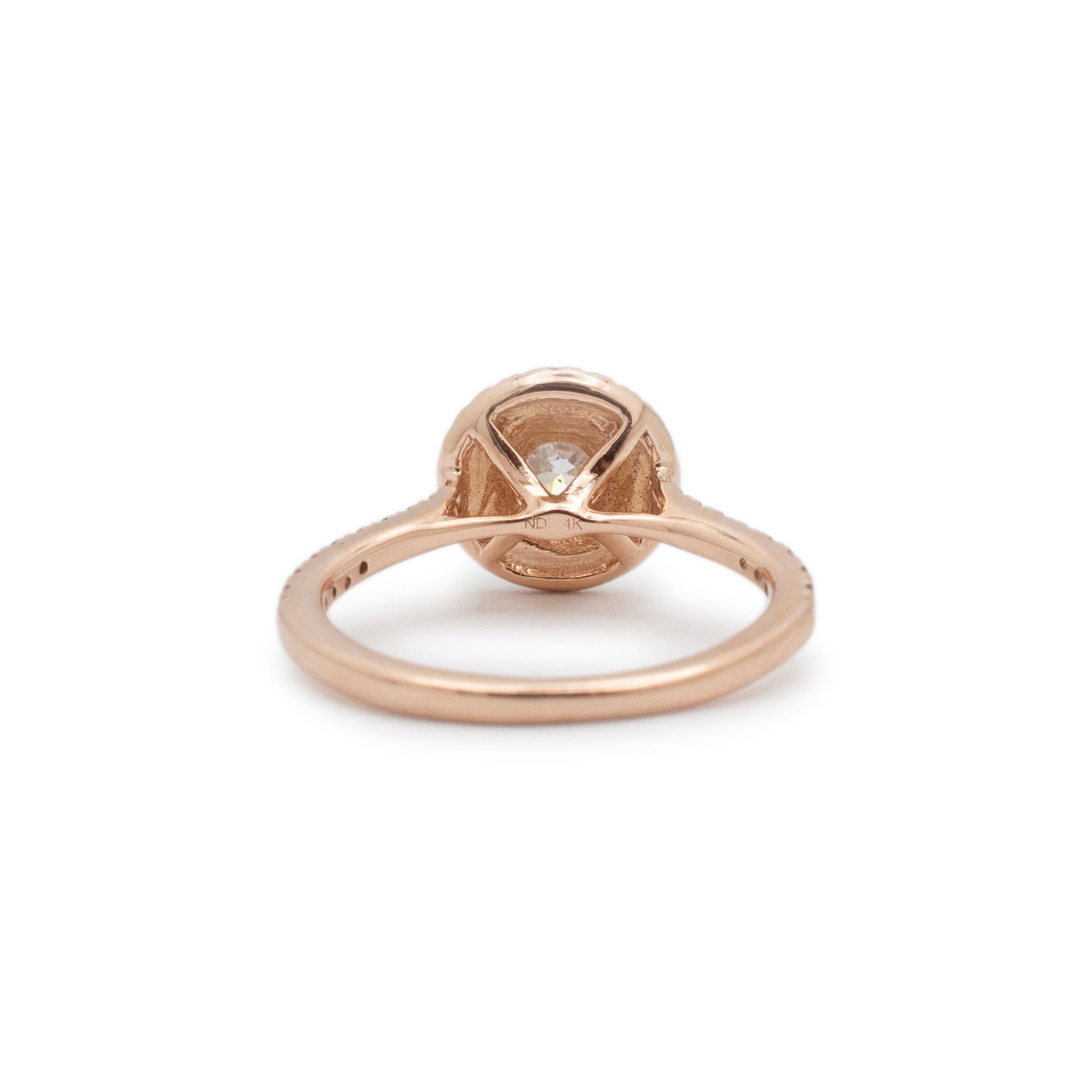 Damen 14K Rose Gold Celebration Diamond Verlobungsring & Diamantband Set 2