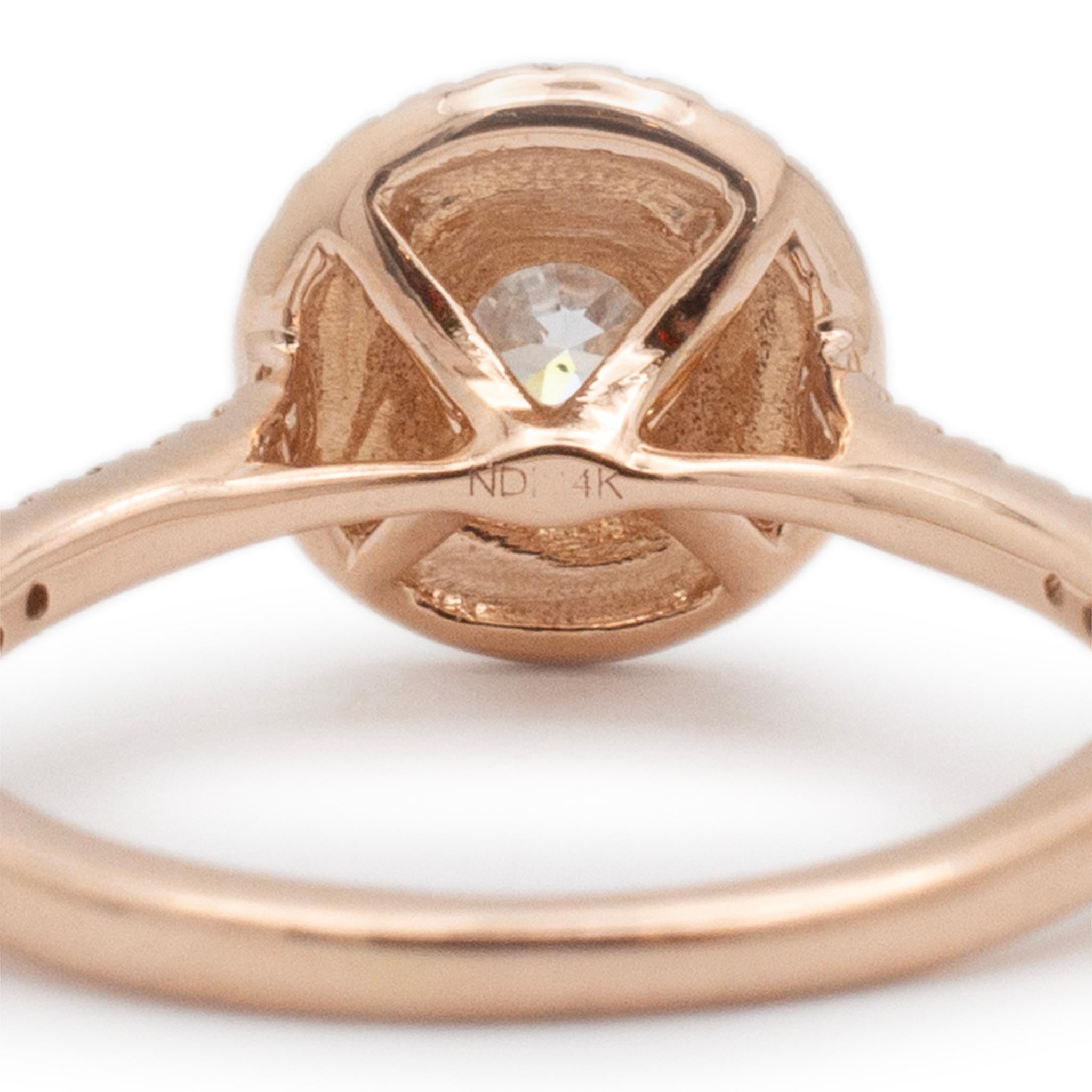Ladies 14K Rose Gold Celebration Diamond Engagement Ring & Diamond Band Set For Sale 3
