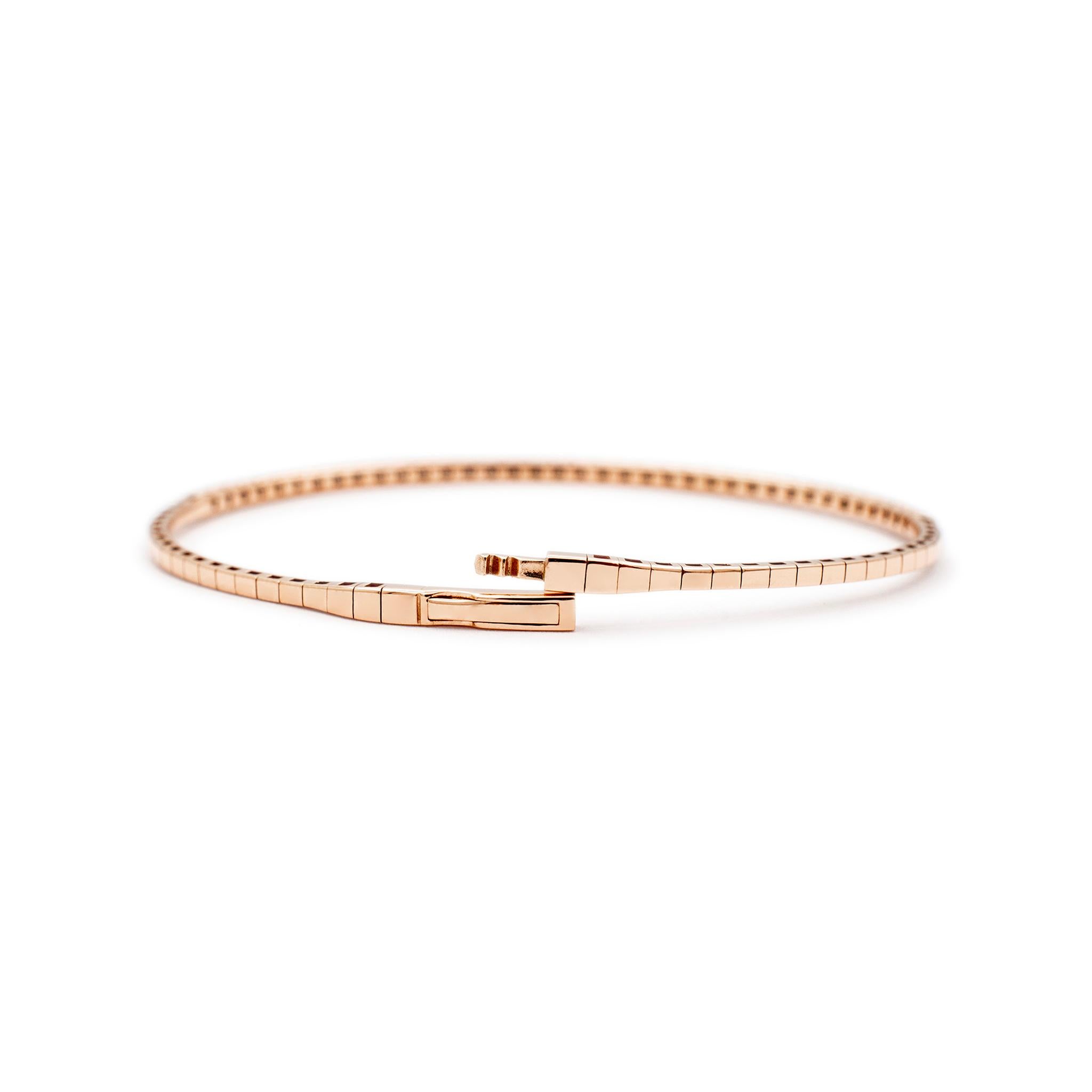 Damen 14K Roségold Flexibles 1,07 Karat Diamant-Tennisarmband 2