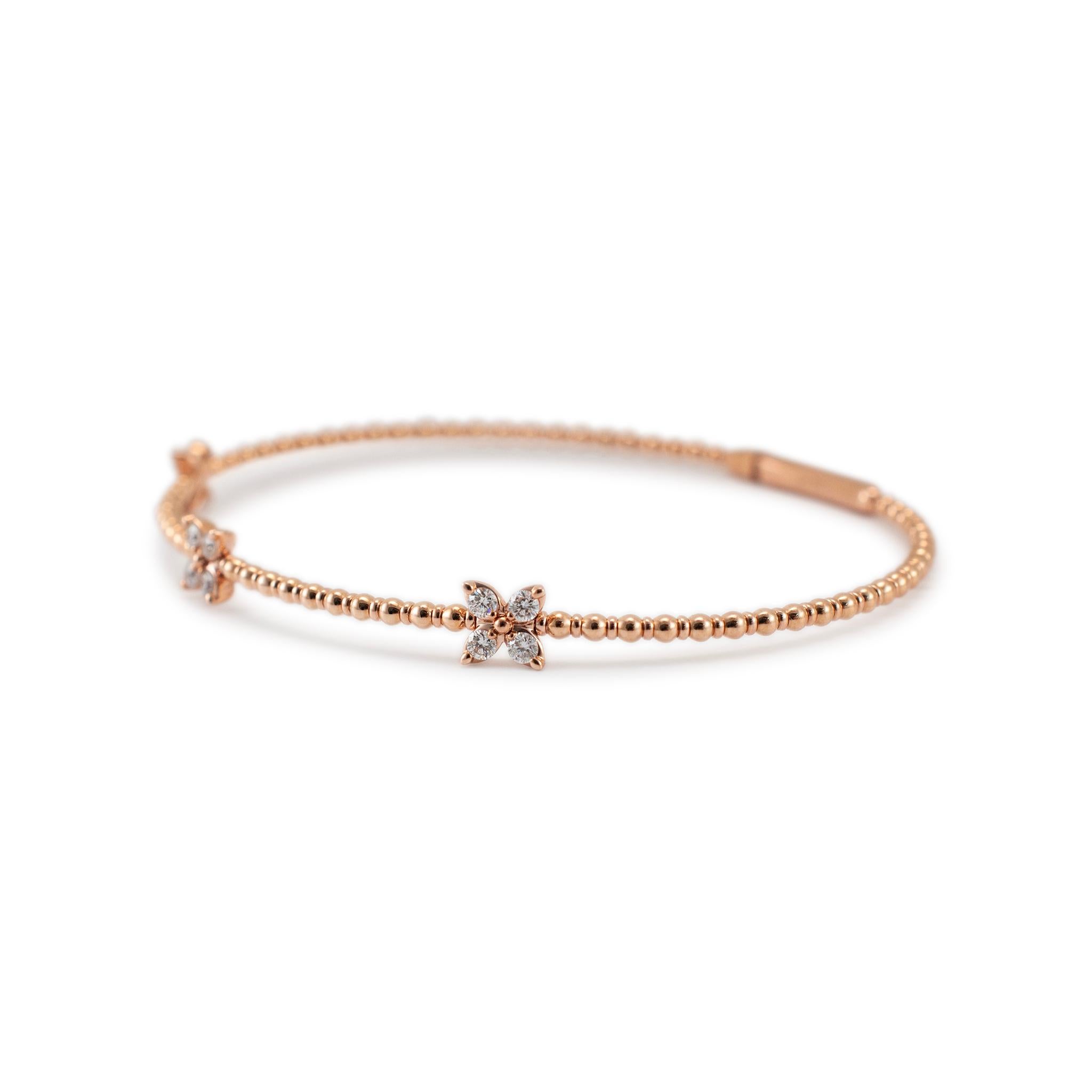 Geschlecht: Damen

Metall Typ: 14K Rose Gold 

Länge: 6,50 Zoll

Breite: 5,40 mm

Gewicht: 5.01 Gramm

Eine Damen 14K Rose Gold Diamant Armreif.Das Metall wurde getestet und es wurde festgestellt, dass es sich um 14 Karat Roségold handelt. Graviert
