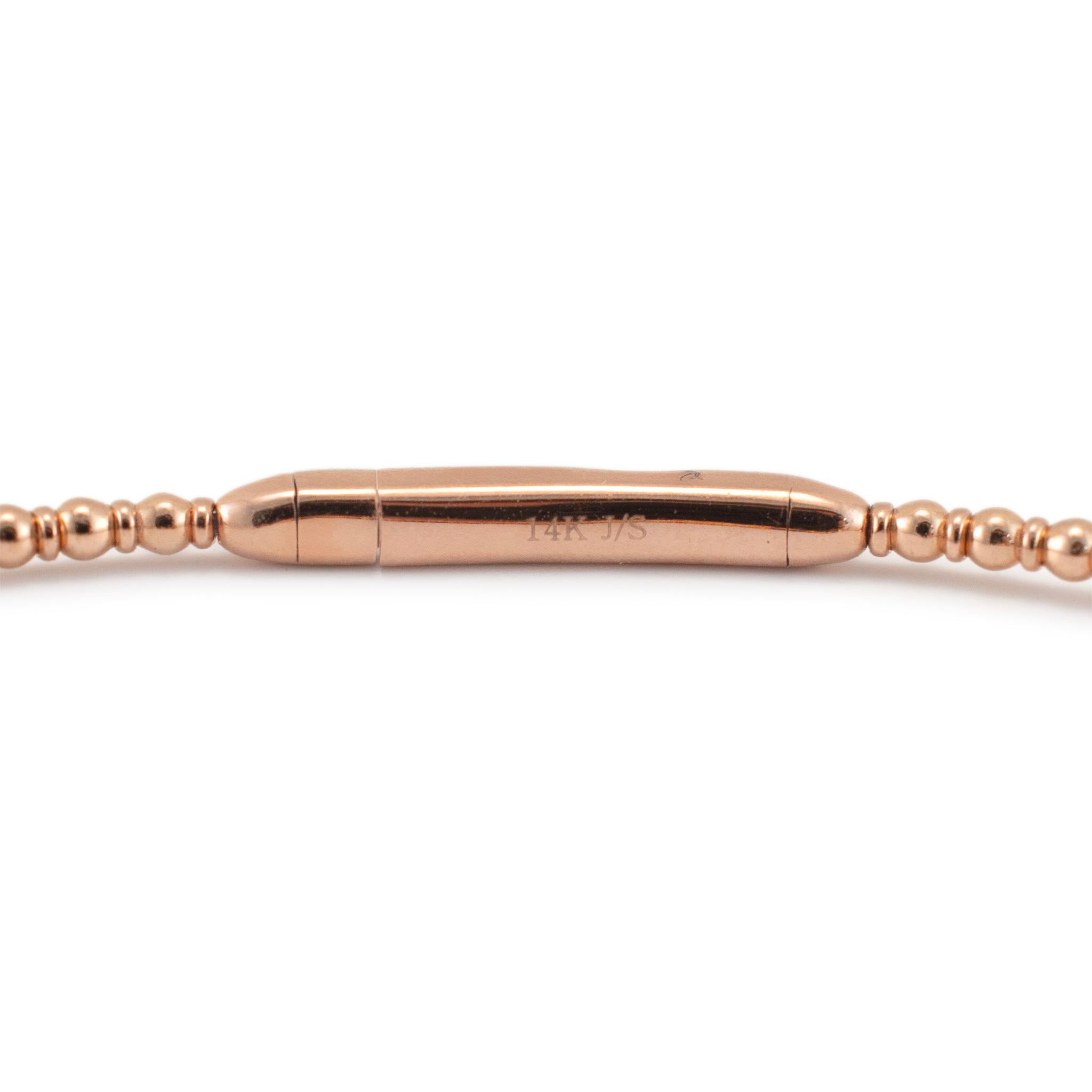 Flexibler Damen-Armreif aus 14 Karat Roségold mit drei Schmetterlings-Diamanten im Angebot 2