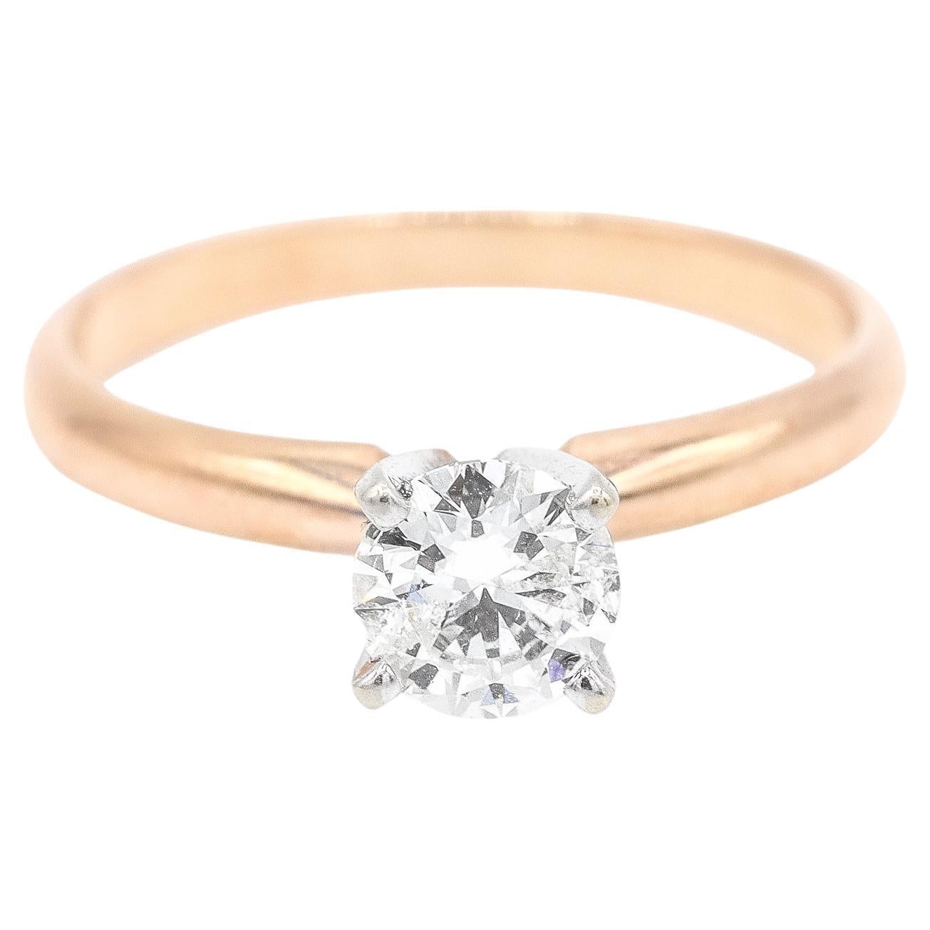 Ladies 14K Rose & White Gold Diamond Engagement Ring