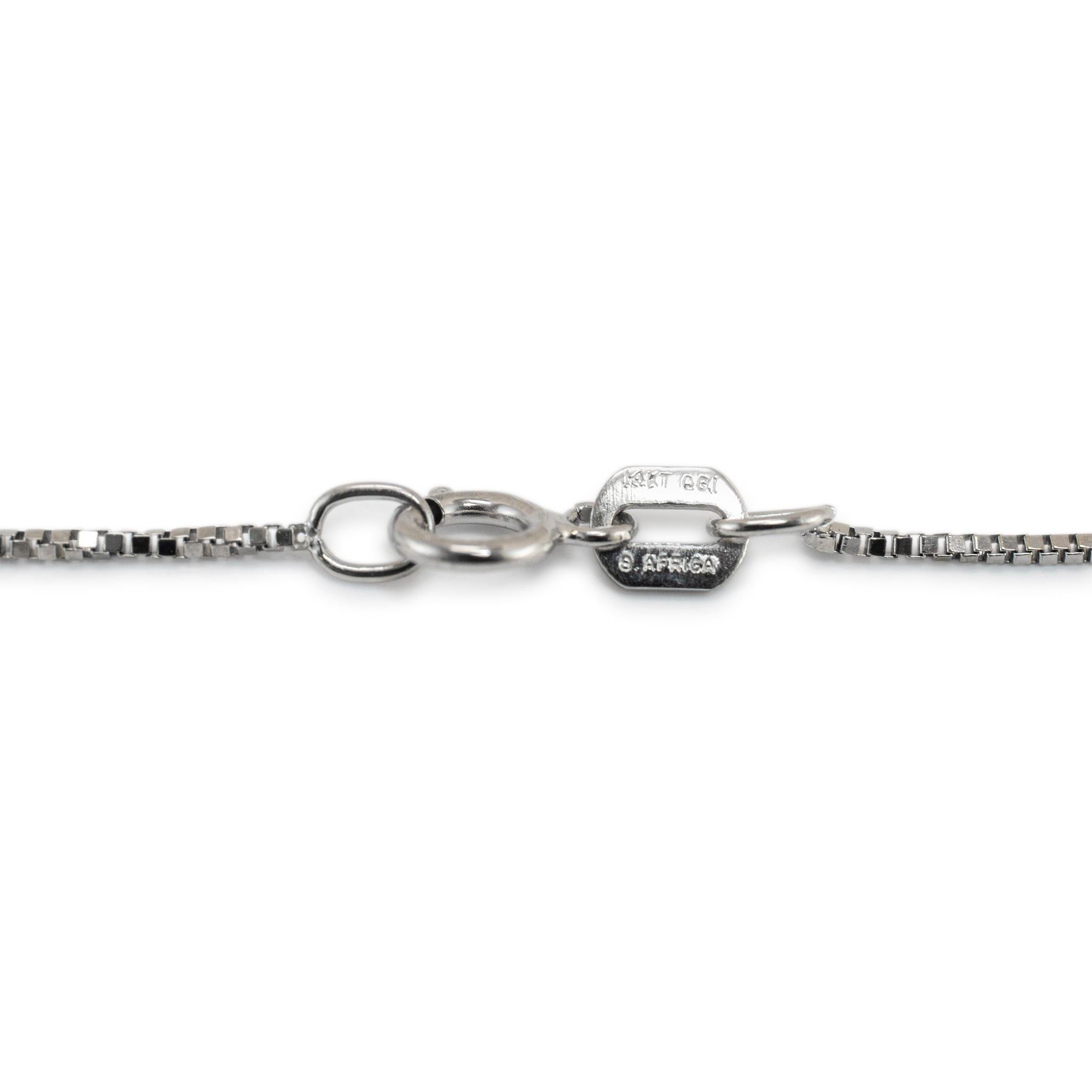 Damen 14K Weißgold 0,38ct Diamant Bar Halskette im Zustand „Hervorragend“ im Angebot in Houston, TX