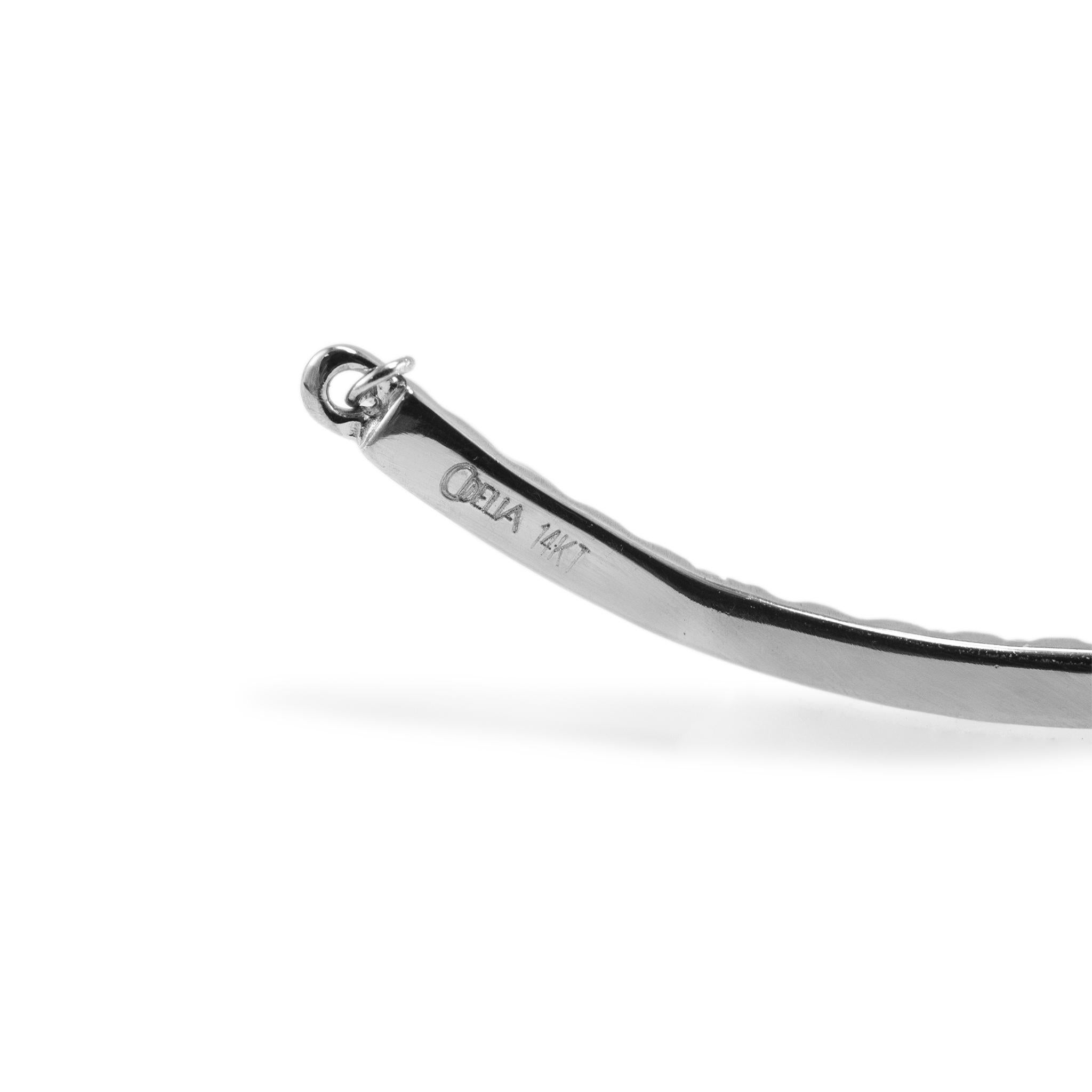 Damen 14K Weißgold 0,38ct Diamant Bar Halskette im Angebot 1