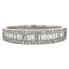 Ladies 14K White Gold 0.70 CT Diamond Wedding Band Ring