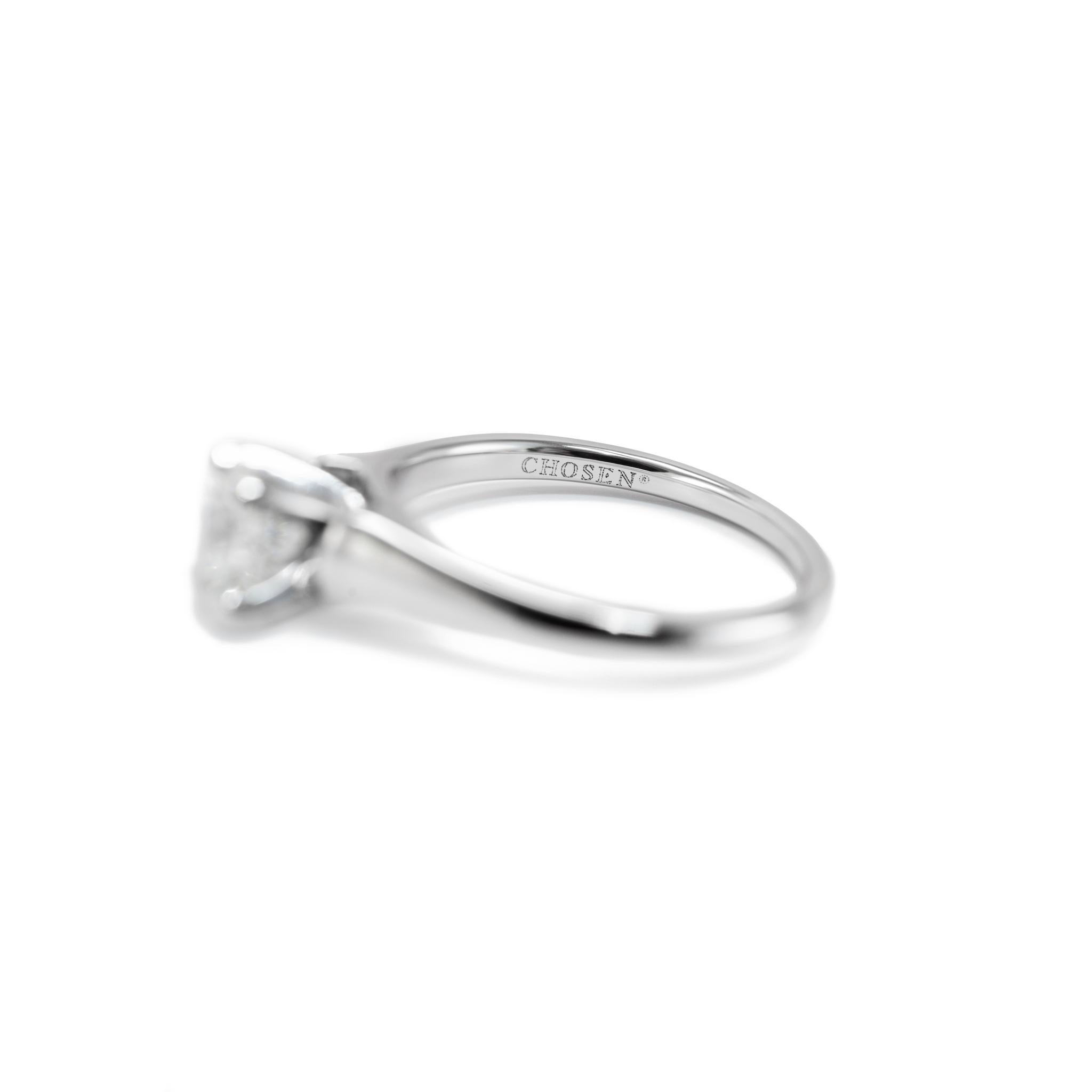 Anillo de compromiso solitario con diamante cultivado en laboratorio de 0,82 ct en oro blanco de 14 quilates para señora en venta 3