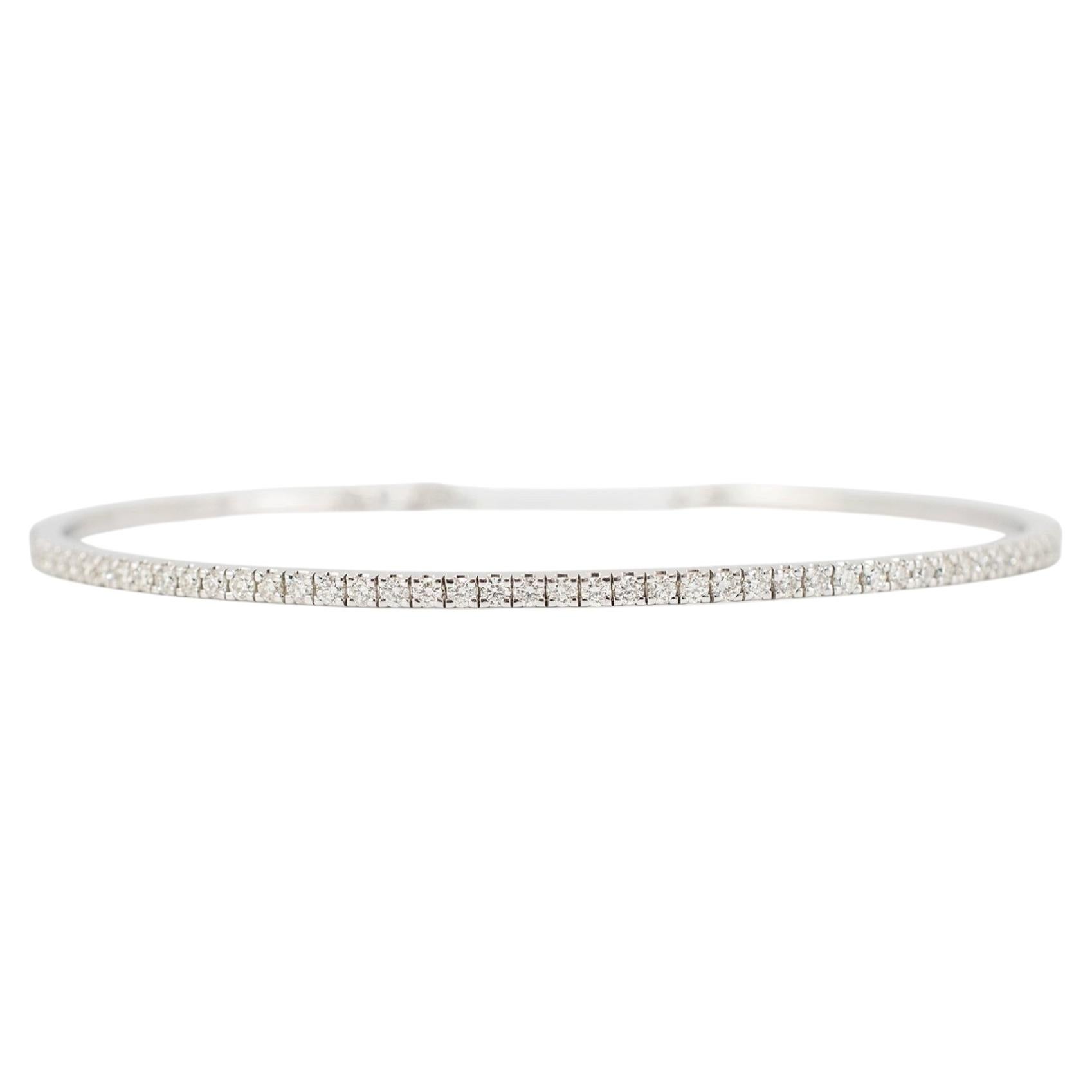 Bracciale tennis flessibile da donna in oro bianco 14K con diamanti per un totale di 1,50 carati