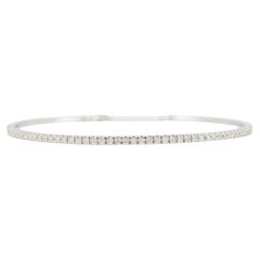 Ladies 14K White Gold 1.50ctw Diamond Flexible Tennis Bangle Bracelet
