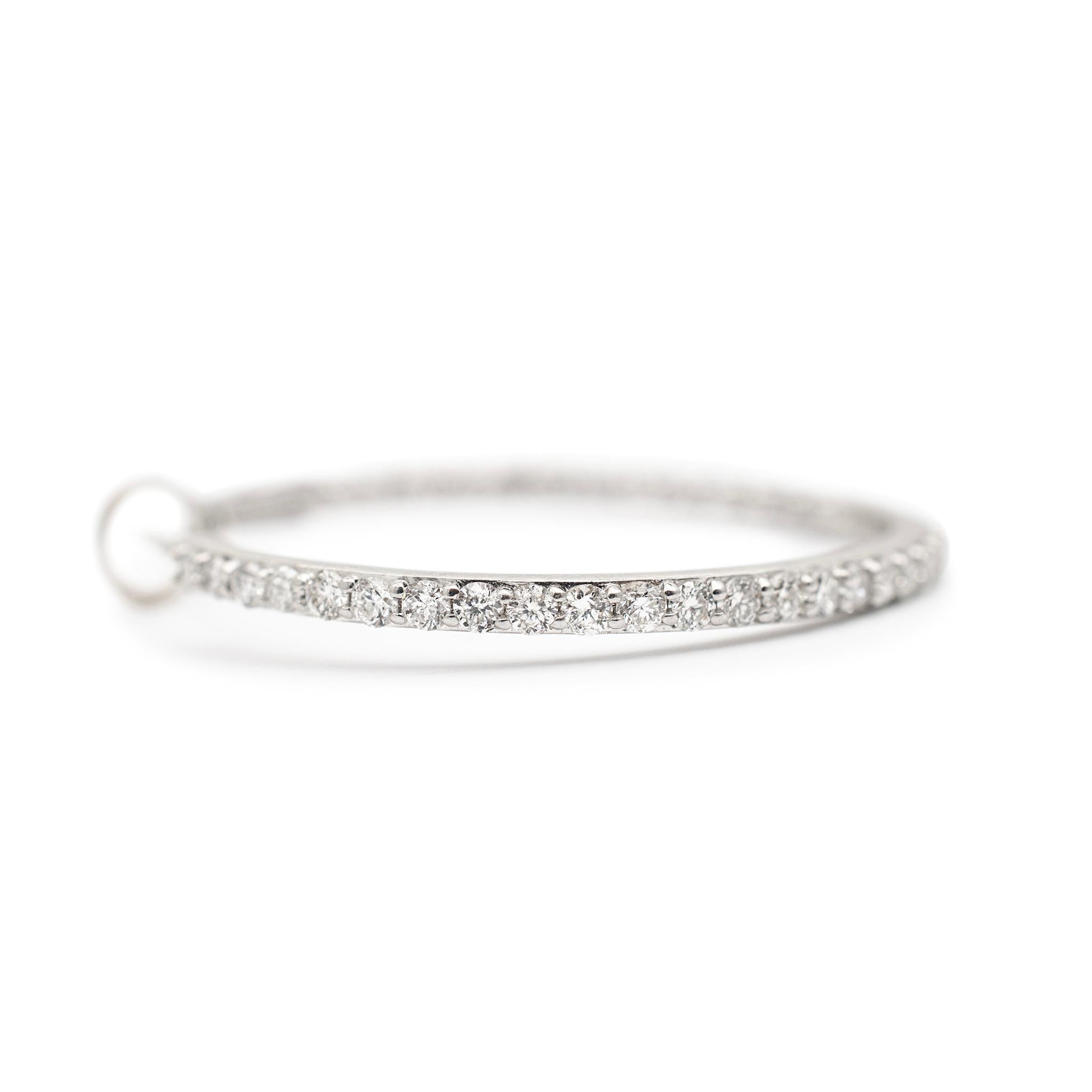  Ladies 14K White Gold 1.75ct Inside Out Diamond Hoops Earrings Pour femmes 