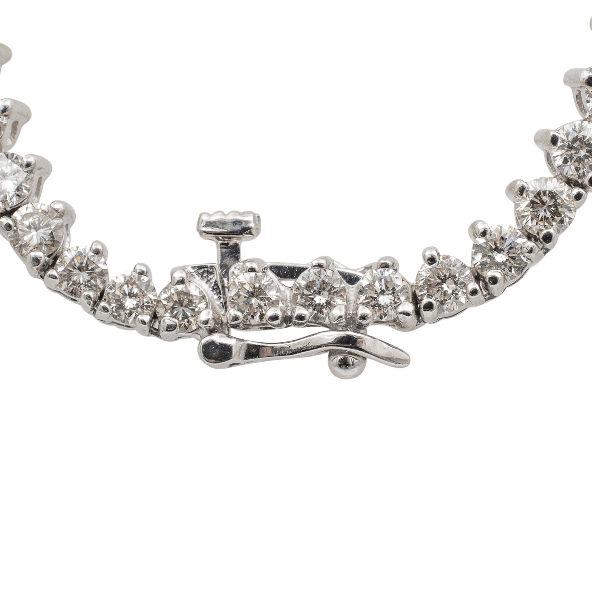 Women's Ladies 14K White Gold 21.50ct Graduated Diamond Rivera Red Carpet Chain Necklace For Sale