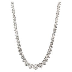 Damen 14K Weißgold 21,50 Karat abgestufte Diamant Rivera Roter Teppich Kette Halskette