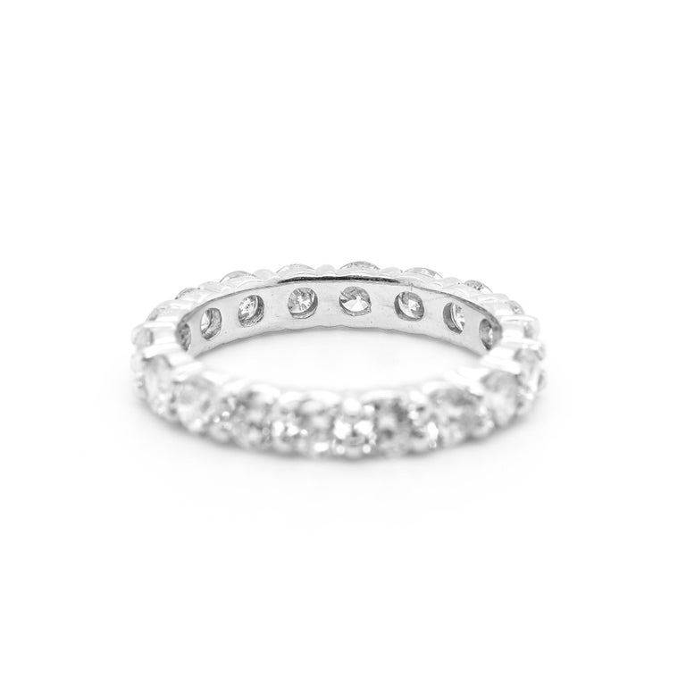 Ladies 14K White Gold 3.07Ct Diamonds Eternity Ring For Sale at 1stDibs