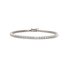 Damen 14K Weißgold 4-Kreuz 3,20ct Diamant Petite Tennisarmband
