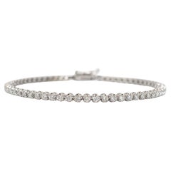 Damen 14K Weißgold 4-Kreuz 3,20ct Diamant Petite Tennisarmband