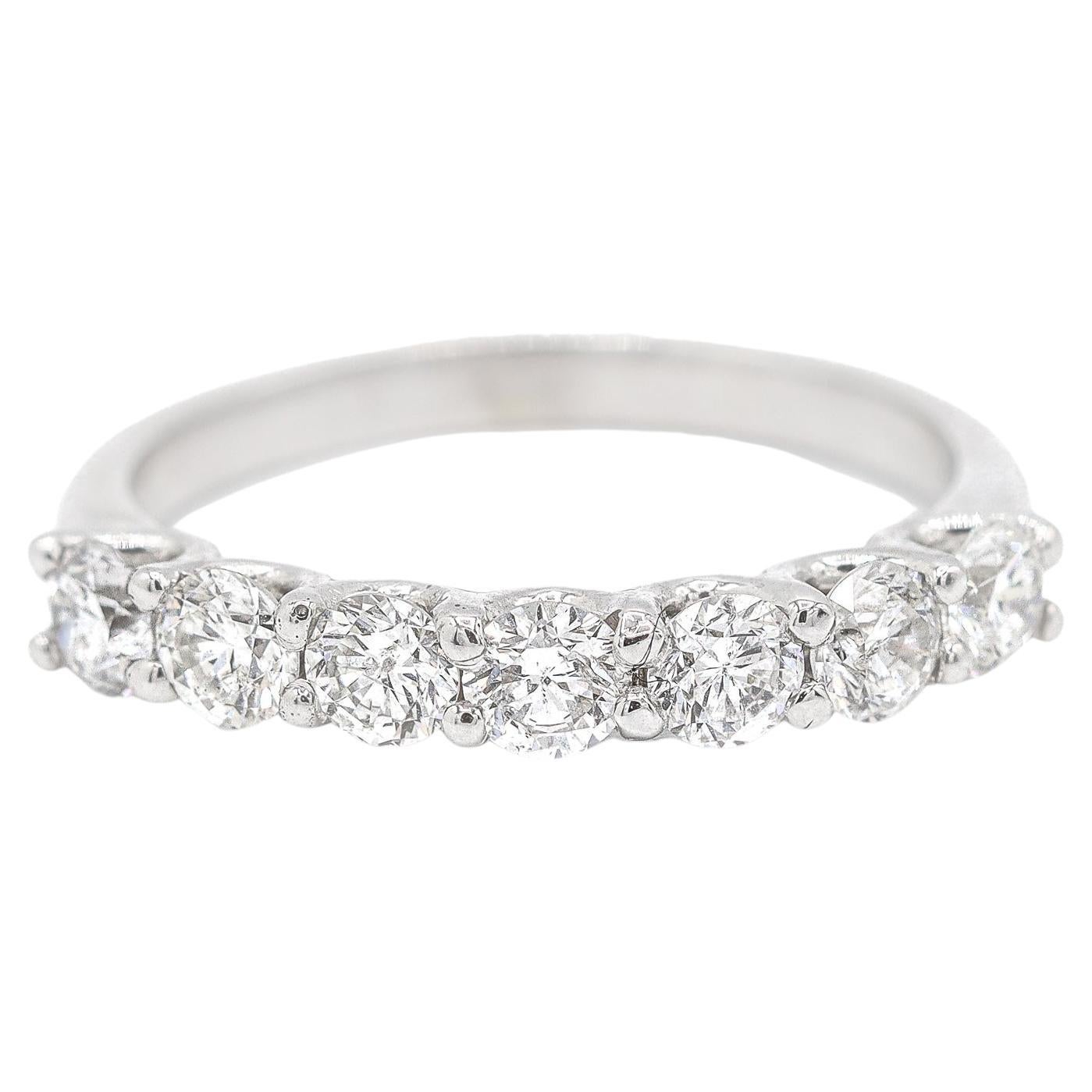 Ladies 14K White Gold 7 Diamond Across Eternity Wedding Ring