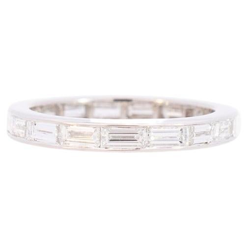 Flexible Diamond Eternity White Gold Wedding Band For Sale at 1stDibs