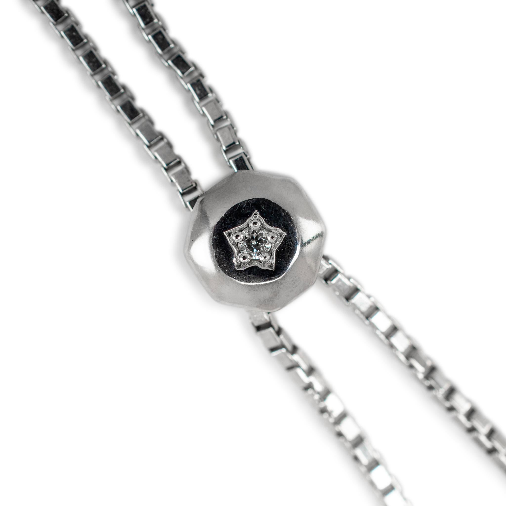 De las mujeres Pulsera de tenis ajustable de oro blanco de 14 quilates con diamantes de 0,80 ct en venta