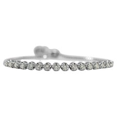 Ladies 14K White Gold Bolo Adjustable 0.80ct Diamond Tennis Bracelet