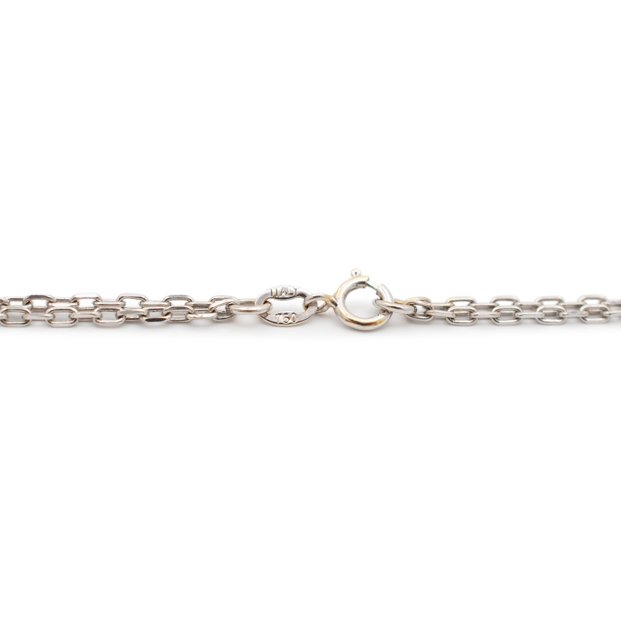 14 Karat Weißgold Cluster-Diamant-Anhänger-Halskette für Damen im Angebot 2