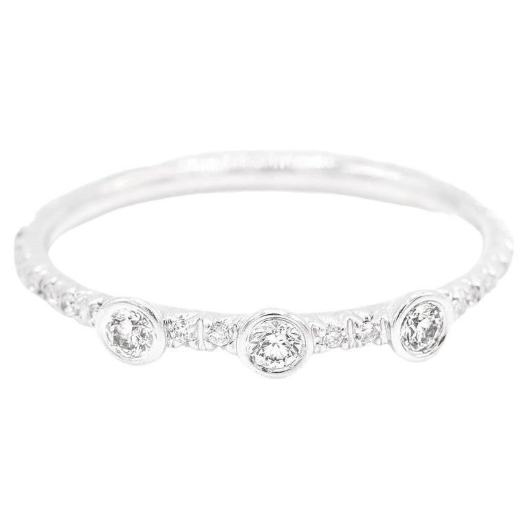 Ladies 14K White Gold Diamond Band For Sale at 1stDibs