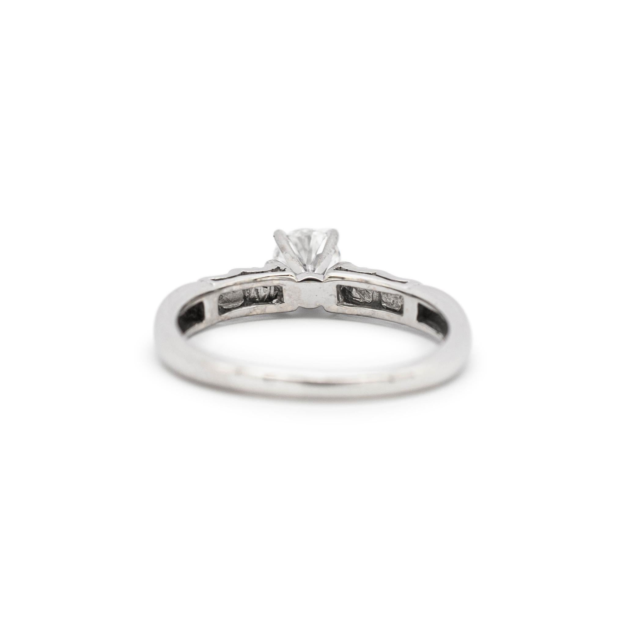 Women's Ladies 14K White Gold Diamond Engagement Ring For Sale