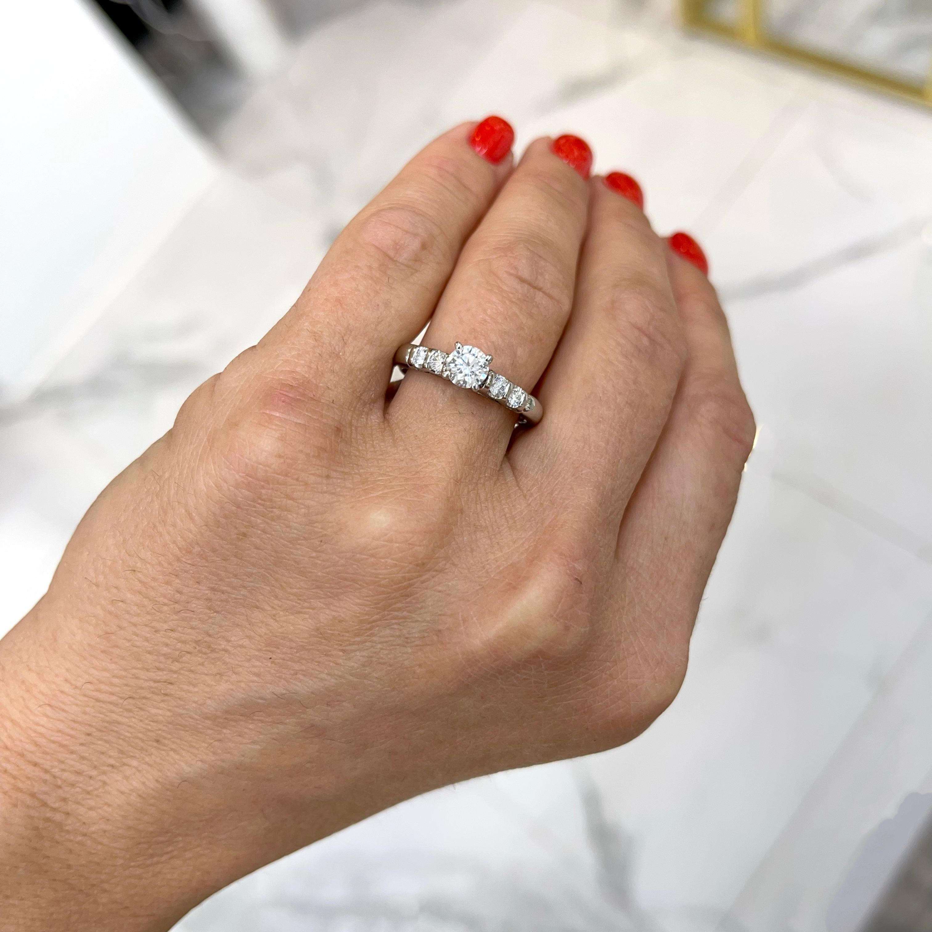 Ladies 14K White Gold Diamond Engagement Ring For Sale 2
