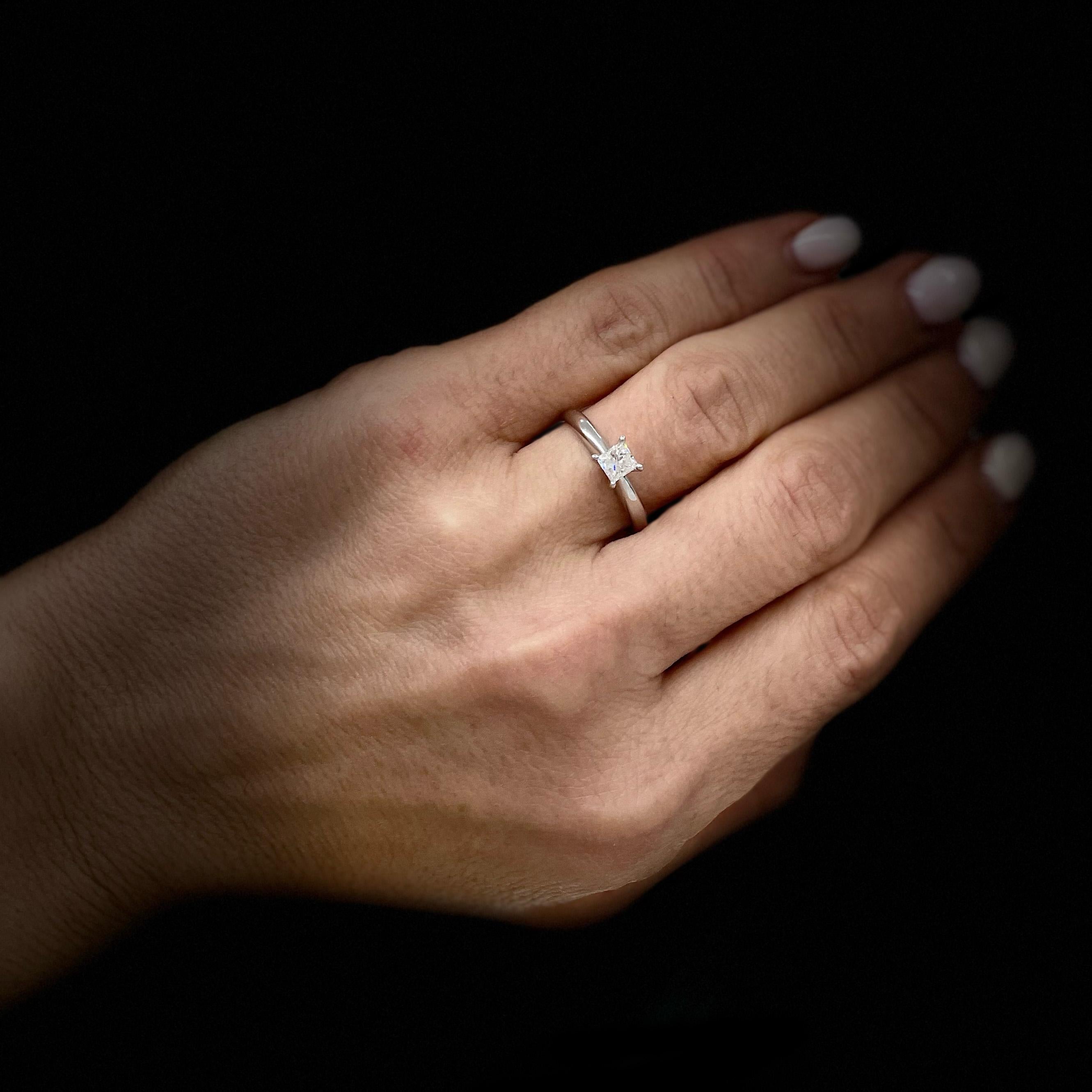 Ladies 14K White Gold Diamond Engagement Ring 3