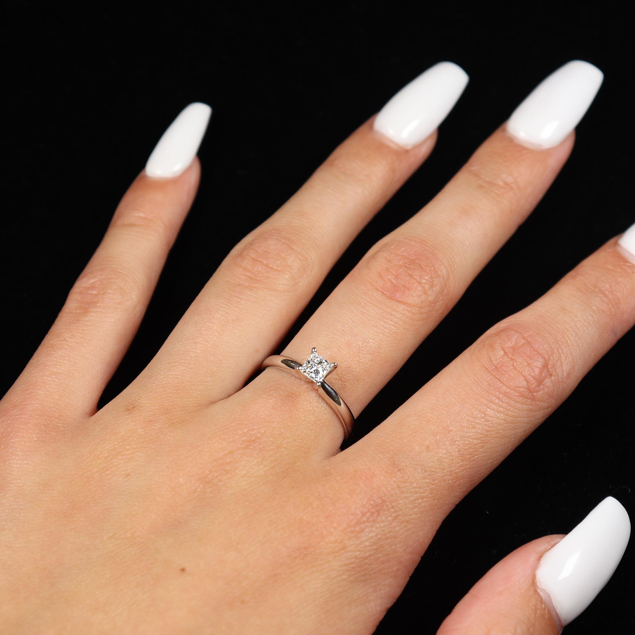 Ladies 14K White Gold Diamond Engagement Ring 4