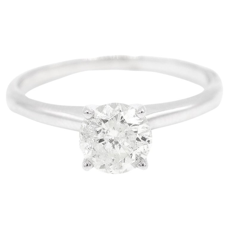 Ladies 14K White Gold Diamond Engagement Ring For Sale at 1stDibs