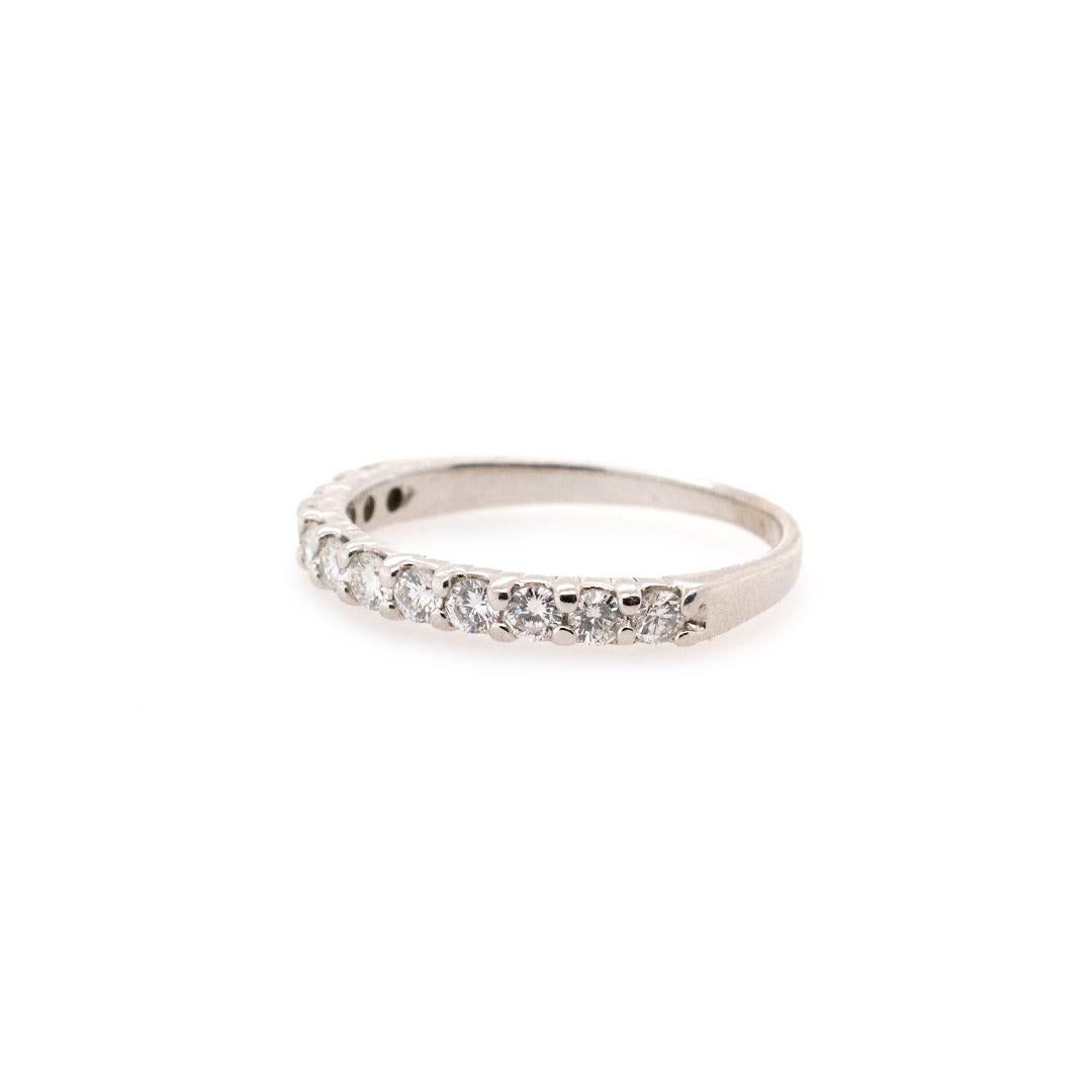 Ladies 14K White Gold Diamond Half Eternity Band 1