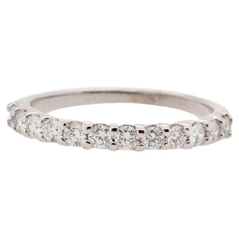 Ladies 14K White Gold Diamond Half Eternity Band For Sale at 1stDibs