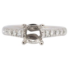 Ladies 14K White Gold Diamond Semi Mount Engagement Ring