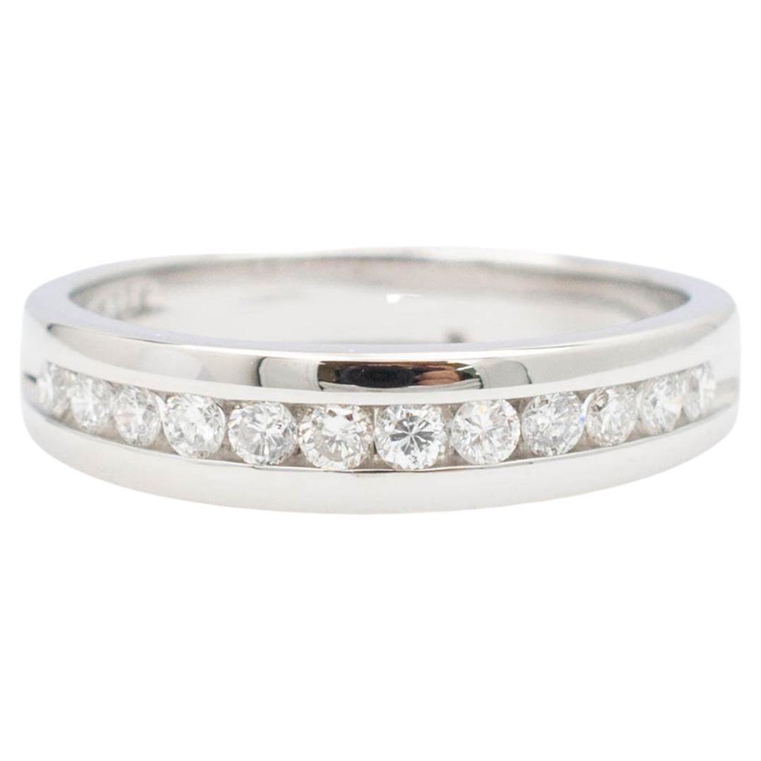 Ladies 14k White Gold Diamond Wedding Band For Sale