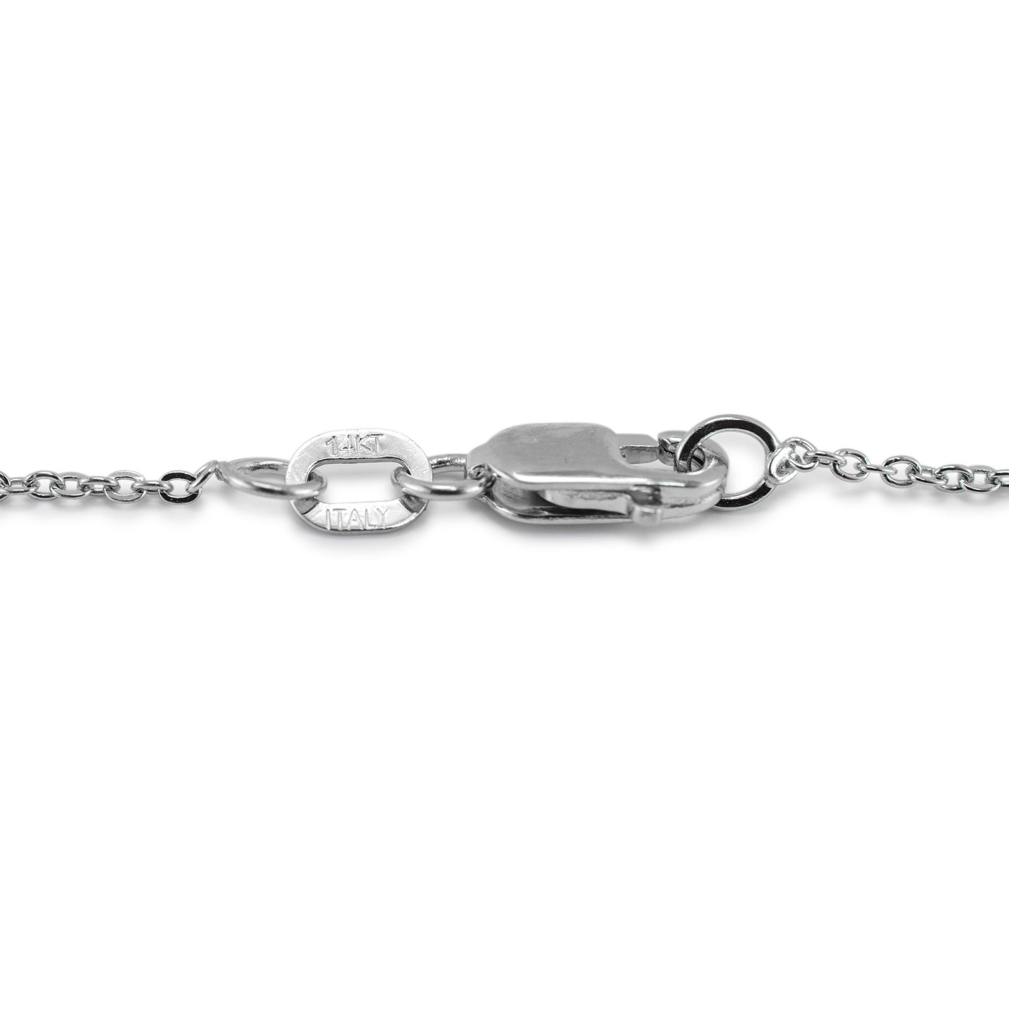 Collier à pendentif double losange en or blanc 14K pour dames Pour femmes en vente