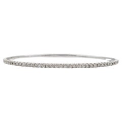 Bracelet de tennis flexible en or blanc 14K avec diamants pour dames