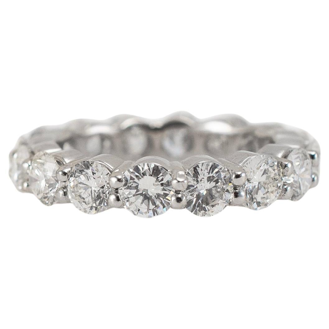 Alianza de boda de oro blanco de 14 quilates con diamantes de 2,93 ct