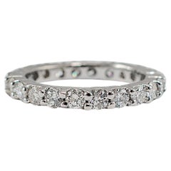 Ladies 14K White Gold Full Eternity Diamond Wedding Band