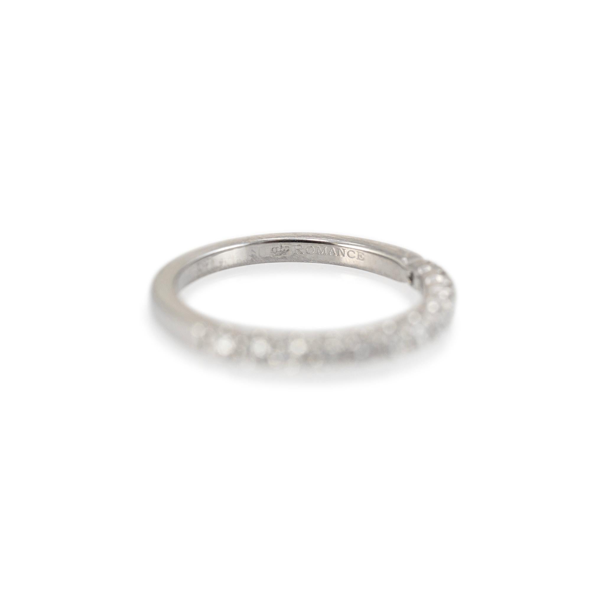 Alianza de oro blanco de 14 quilates media eternidad 0,25 ct diamante para mujer 1