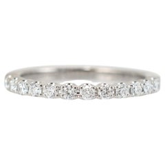 Alianza de oro blanco de 14 quilates media eternidad 0,25 ct diamante para mujer