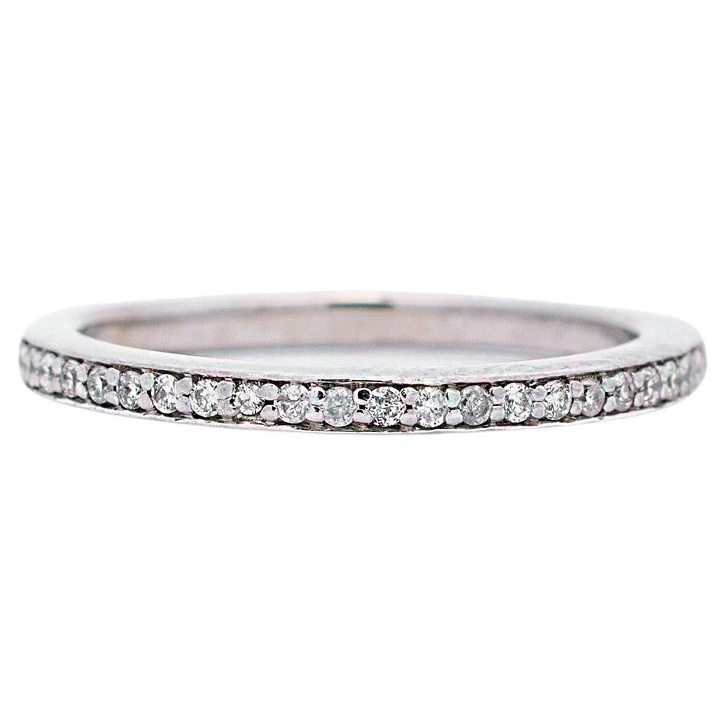 Flexible Diamond Eternity White Gold Wedding Band For Sale at 1stDibs