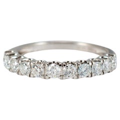 Ladies 14K White Gold Half Eternity Diamond Wedding Band