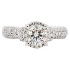 Ladies 14K White Gold Halo Diamond Engagement Ring