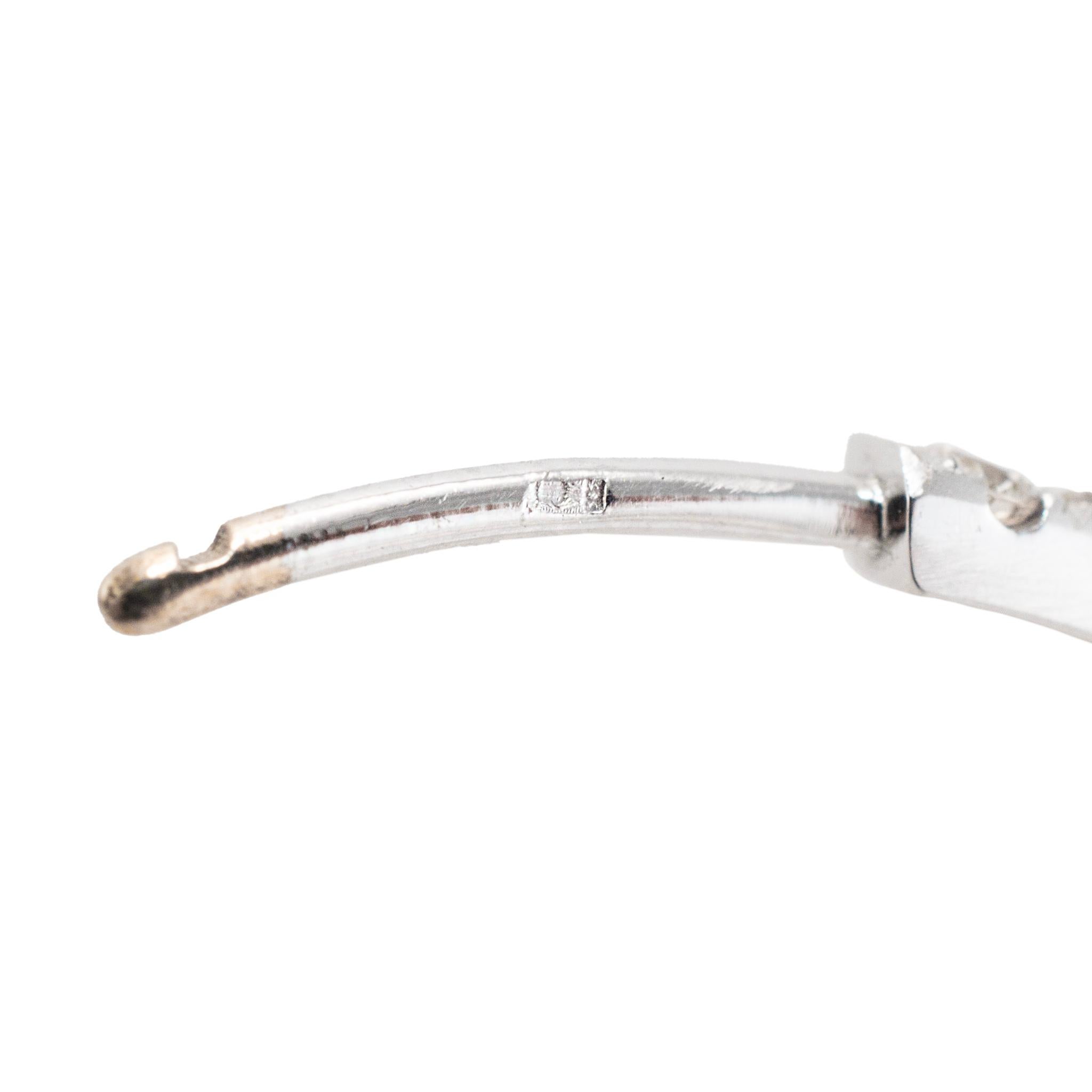 Ladies Inside Out 3.23ct Pave Diamond Hoop Earrings en or blanc 14K Excellent état - En vente à Houston, TX