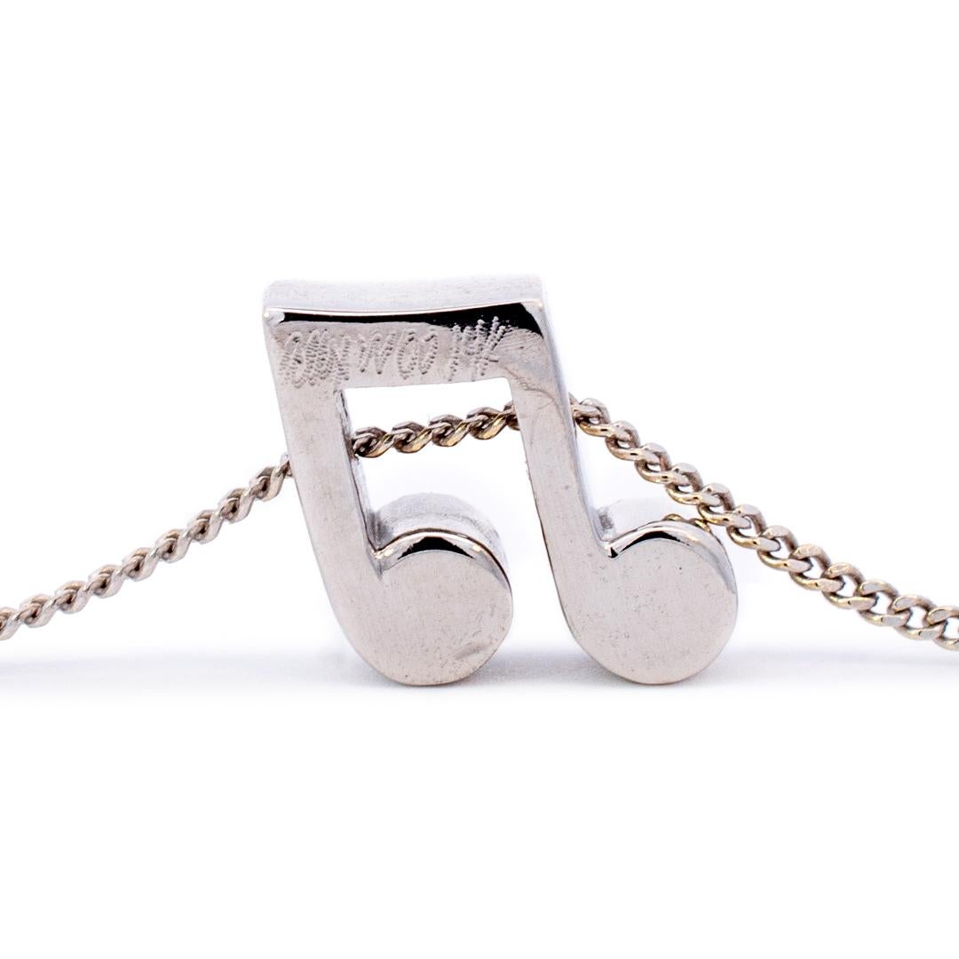 diamond music note necklace