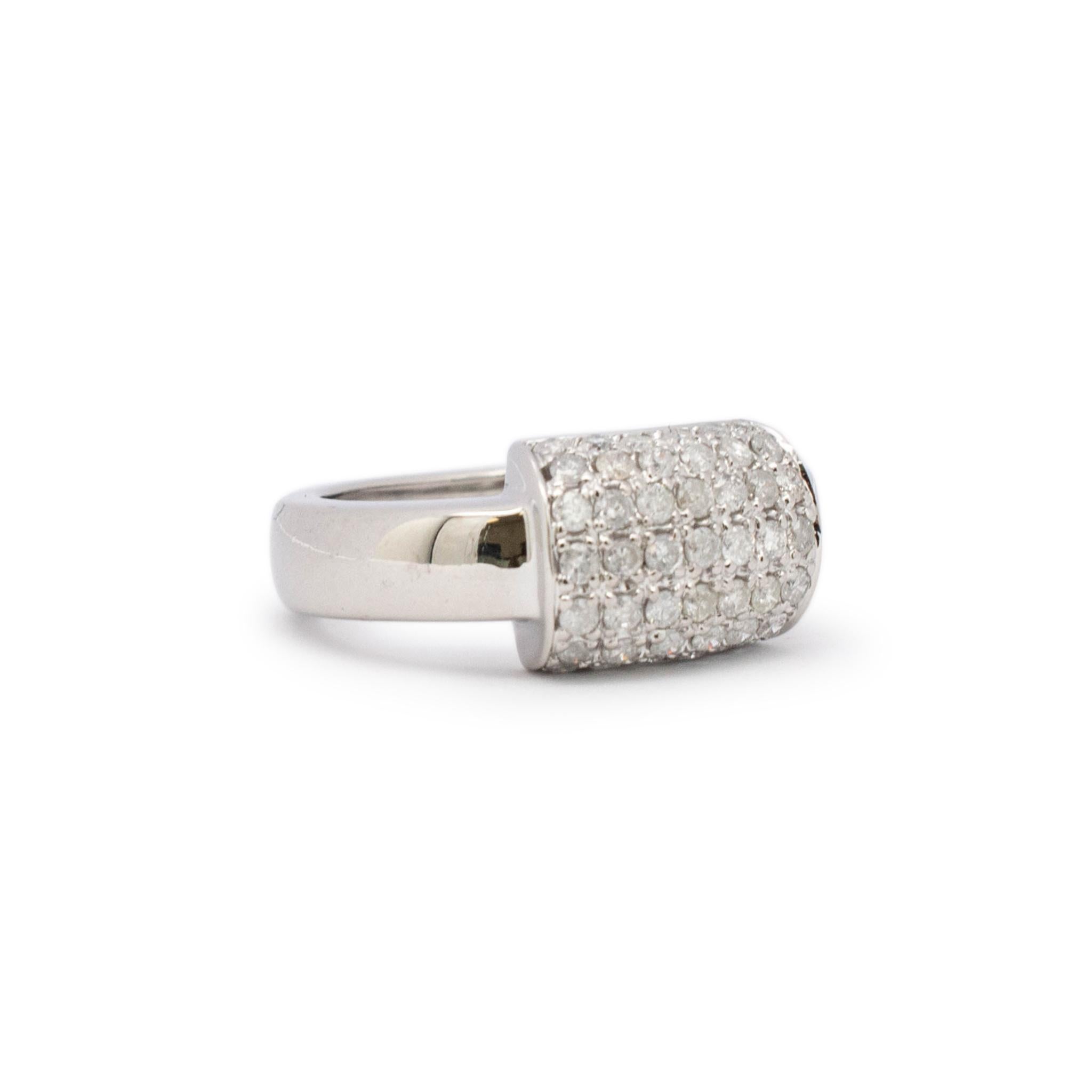 Ladies 14k White Gold Pave Diamond Cocktail Ring In Excellent Condition For Sale In Houston, TX