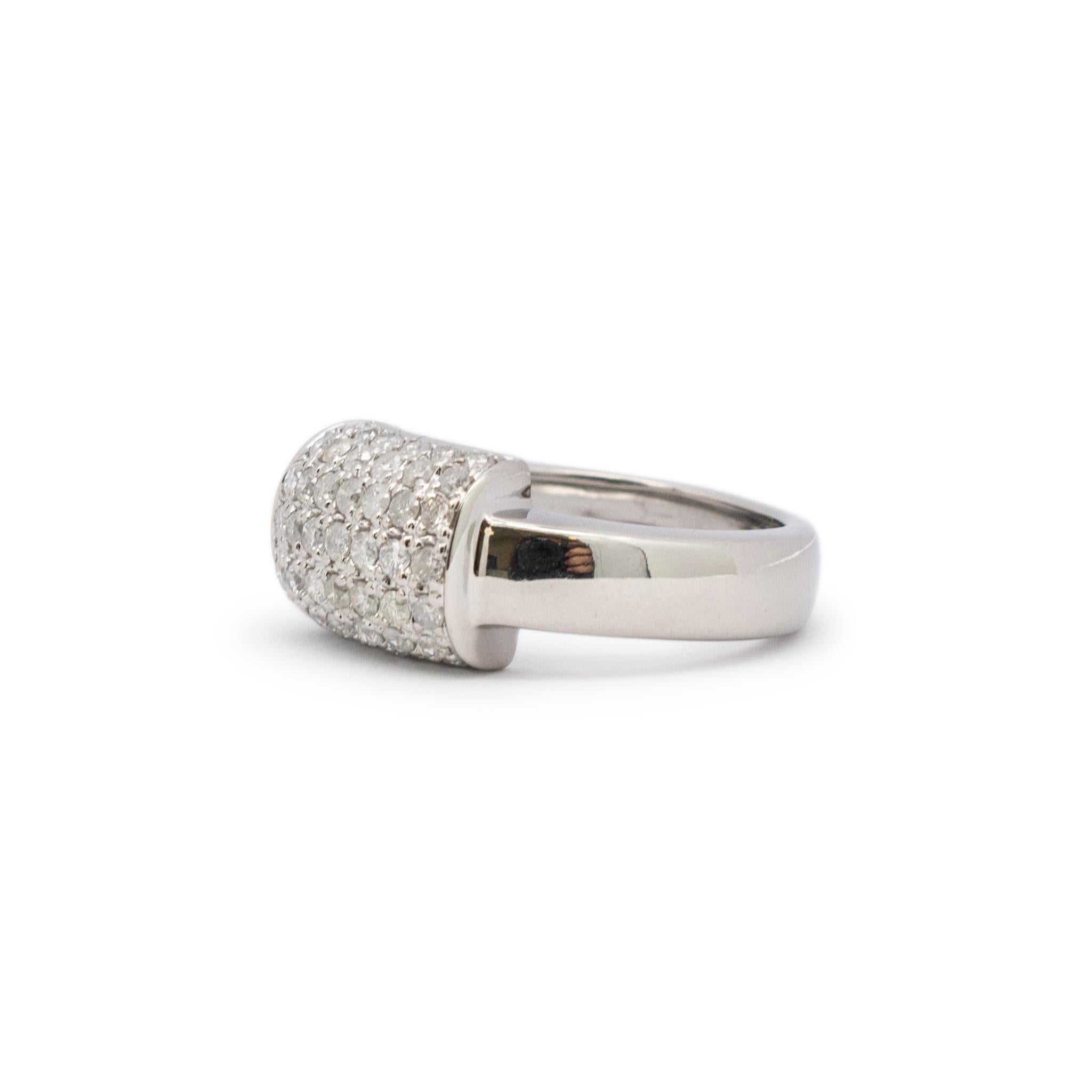 Women's Ladies 14k White Gold Pave Diamond Cocktail Ring For Sale