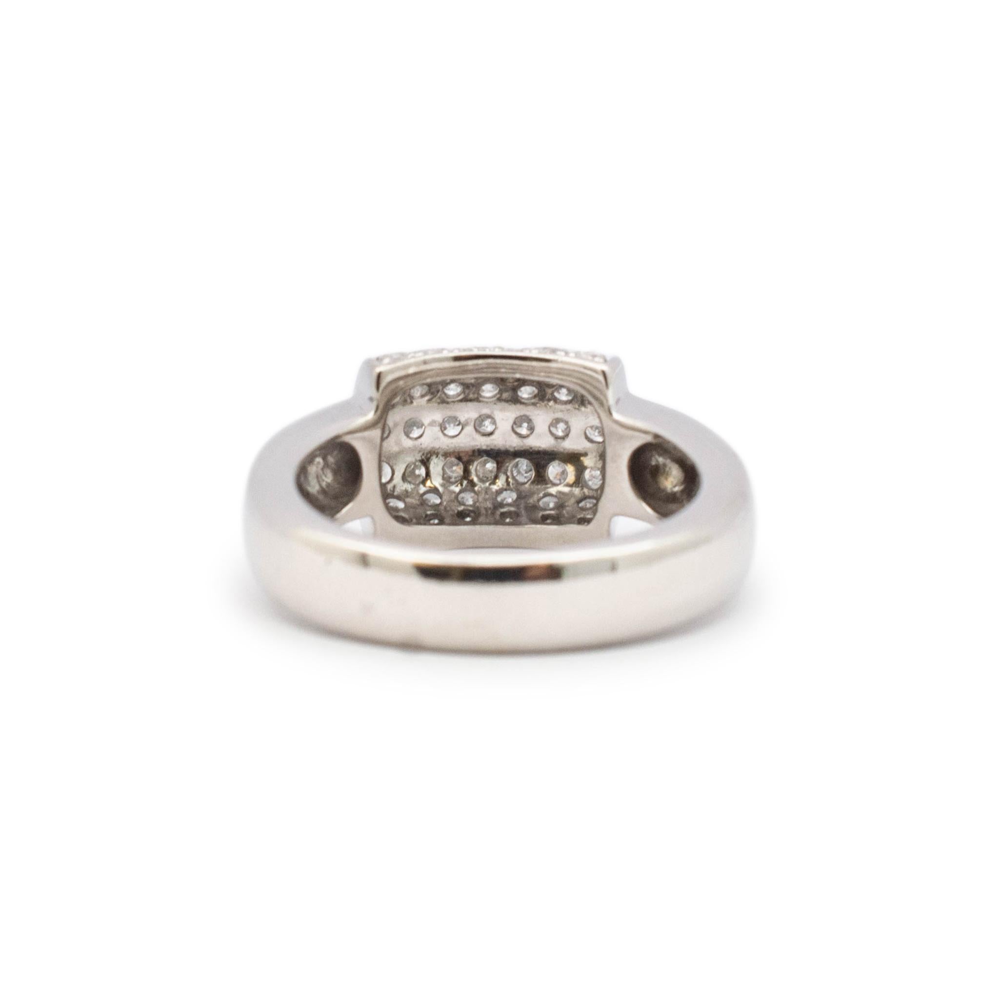 Ladies 14k White Gold Pave Diamond Cocktail Ring For Sale 1