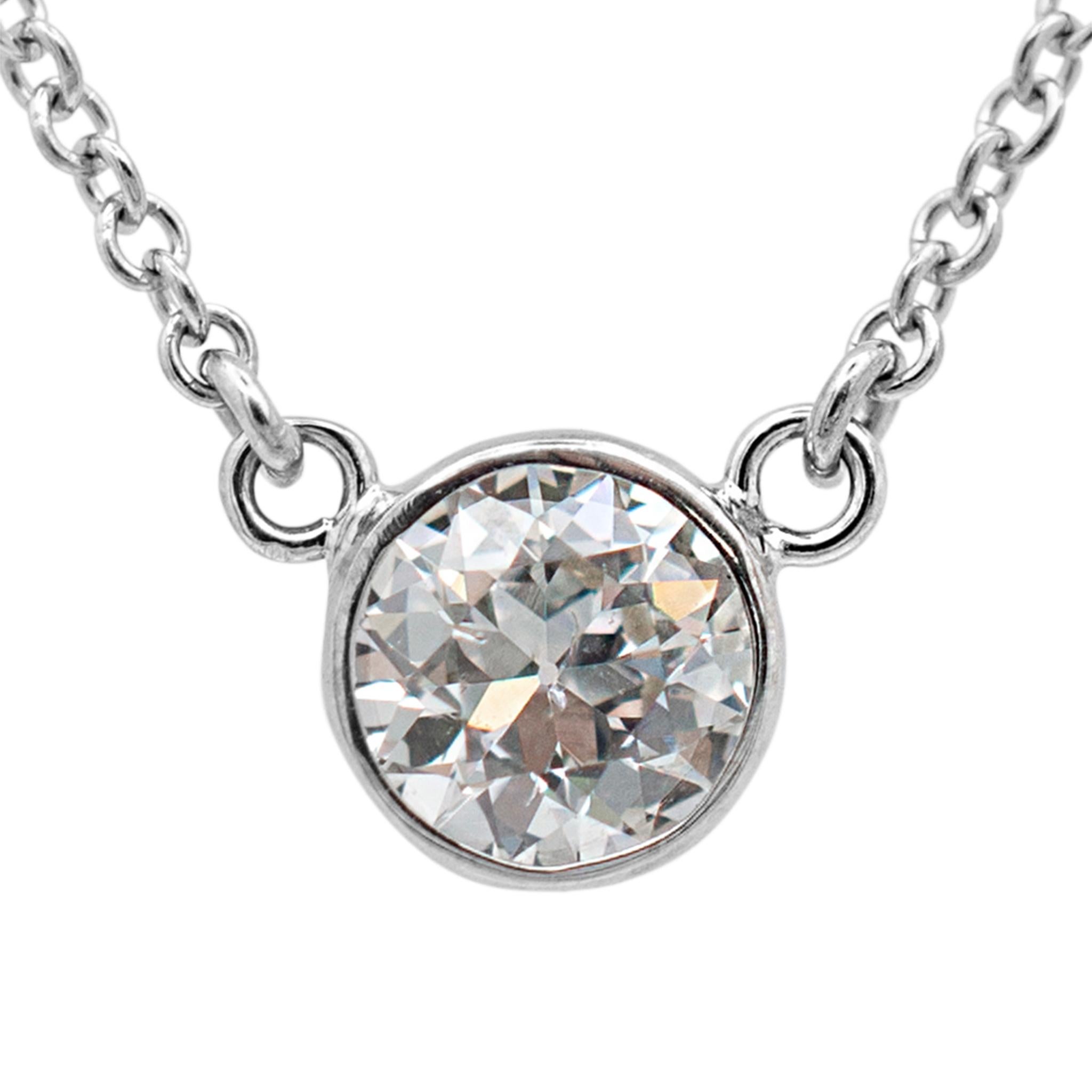 Gender: Ladies

Metal Type: 14K White Gold

Length: 16.00 inches

Weight: 1.98 grams

Ladies 14K white gold single strand collar, diamond necklace. Engraved with 